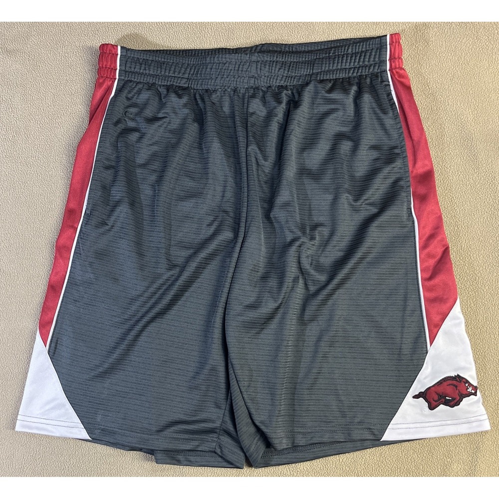 Colosseum Arkansas Razorbacks Mens Athletic‎ Shorts Grey Red White Size Medium